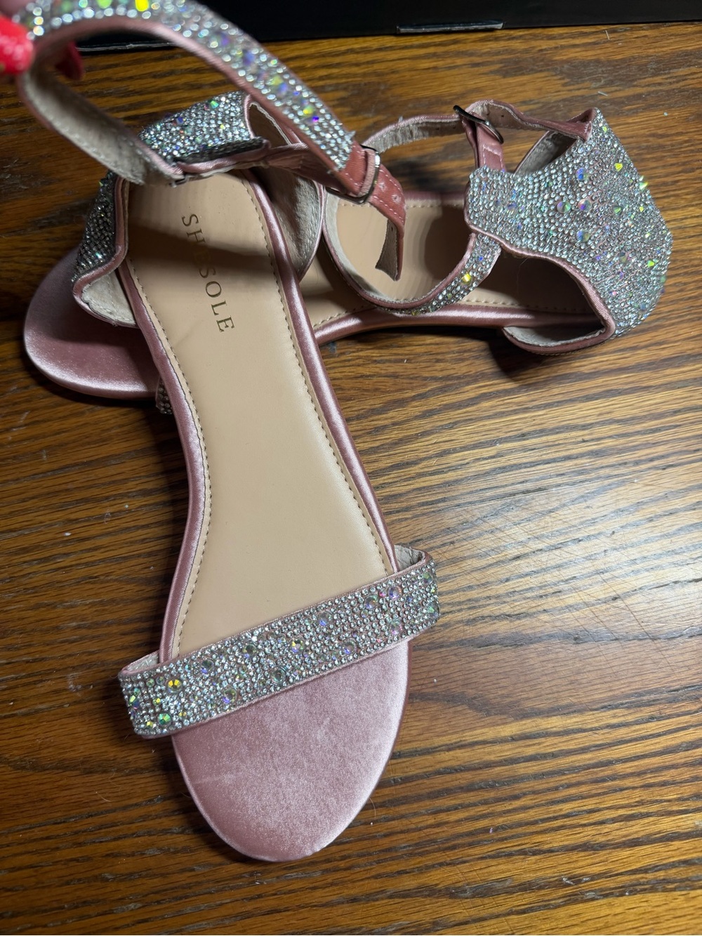Pink Sparkling Open-Toe Sandals